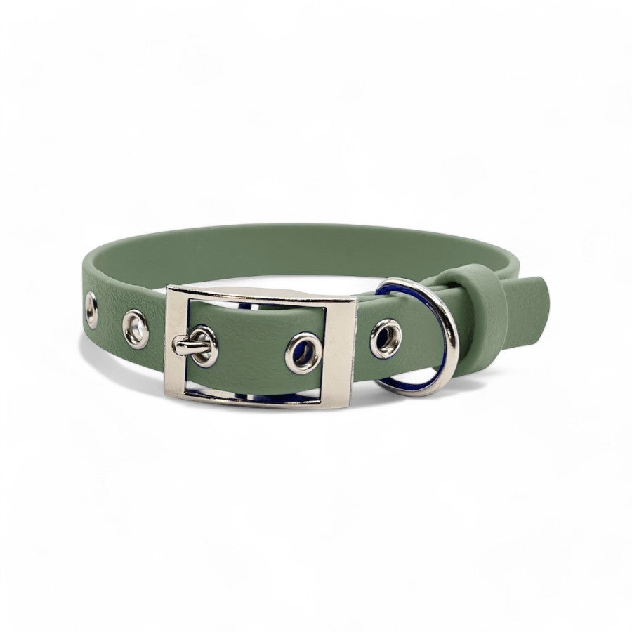 5/8" Flat Buckle Dog Collar – Waterproof BioThane® for Style & Durability